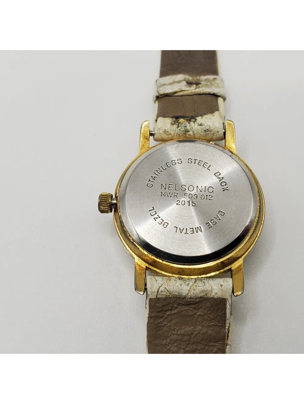 Vintage Watch-it Nelsonic Moon Phase Womens Watch Gold Tone 24mm New Battery